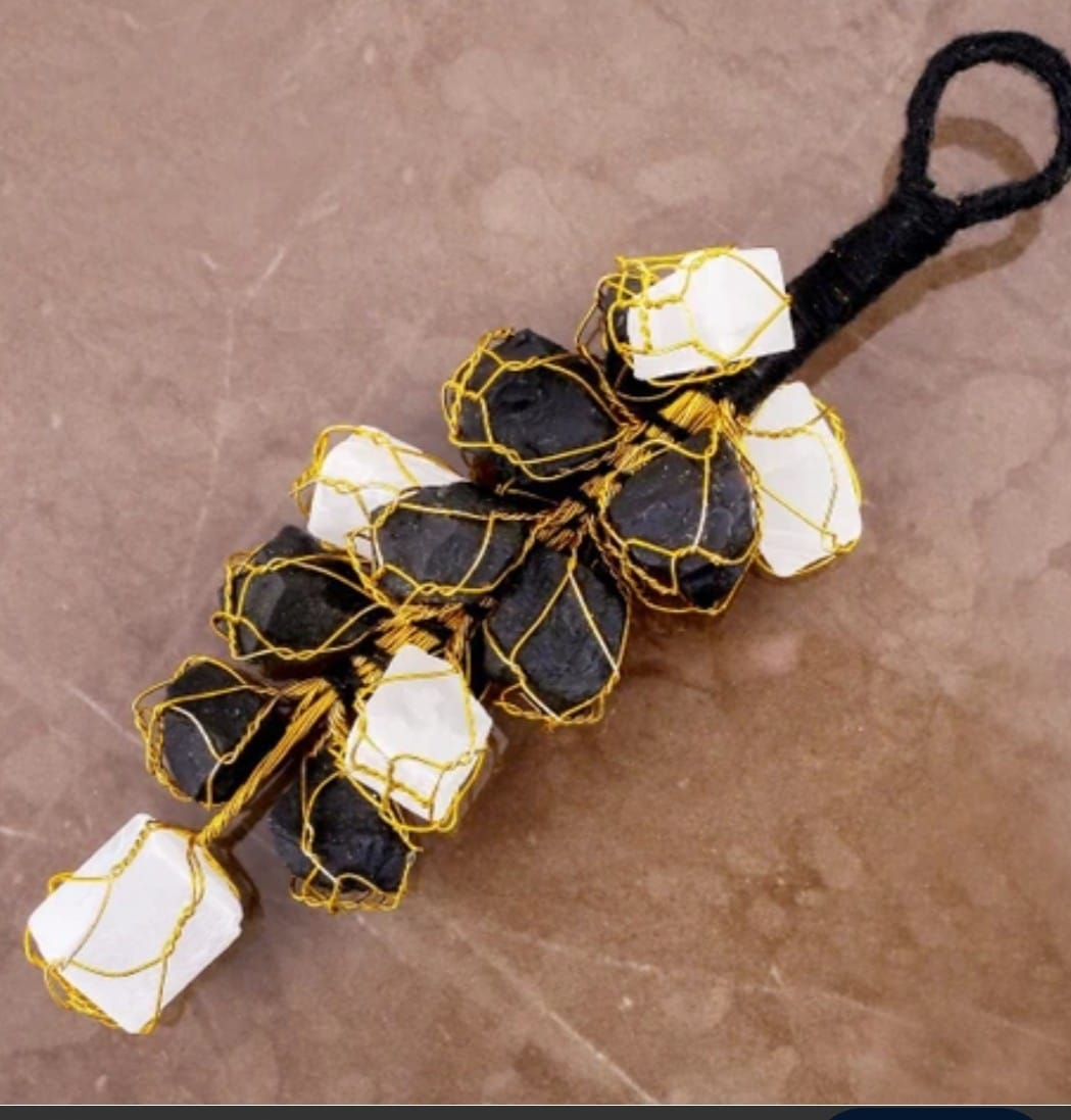 Selenite and Tourmaline Door Hanging